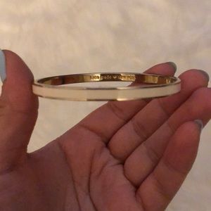 Kate spade idiom white and gold bangle